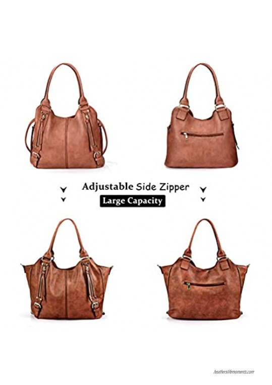 Gold Ant Handbags for Women Large Ladies Purse Expandable Capacity Shoulder Hobo Bag with Adjustable Strap PU Leather