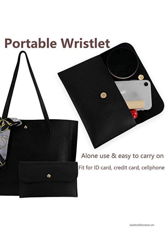 JOONMING Large Capacity Tassel Handbag Women's Tote Handbags Tassel Shoulder Bag Soft Faux Leather