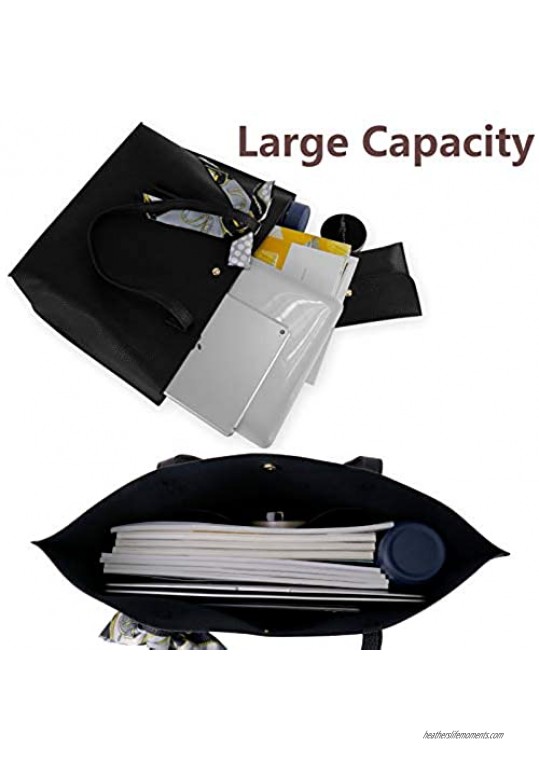 JOONMING Large Capacity Tassel Handbag Women's Tote Handbags Tassel Shoulder Bag Soft Faux Leather