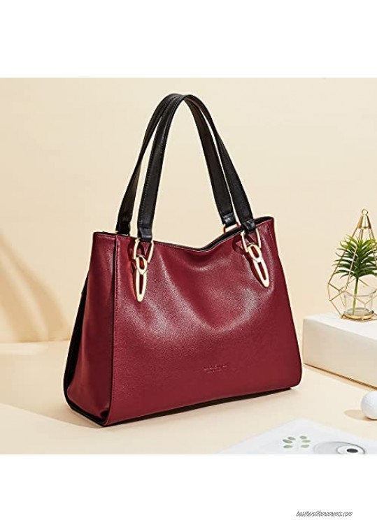 LAORENTOU Cow Leather Handbags for Women Shoulder Bags with Top-handle Purses Women's Satchel Tote for Mother's Day Gift