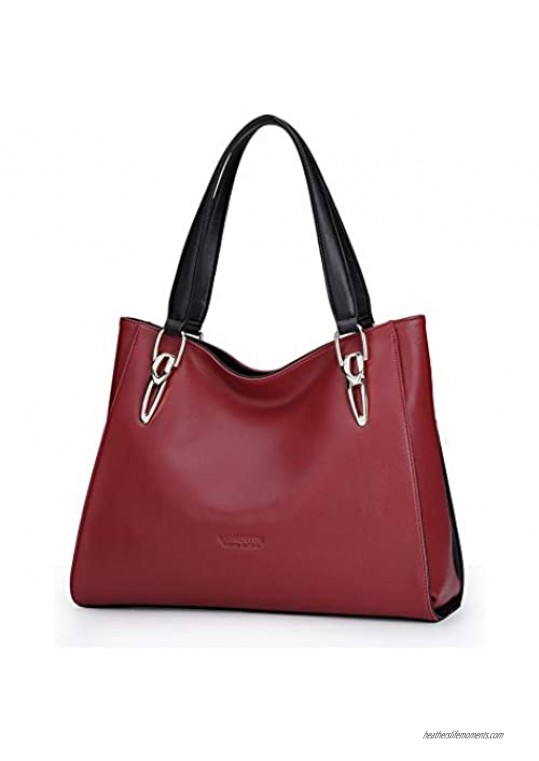 LAORENTOU Cow Leather Handbags for Women Shoulder Bags with Top-handle Purses Women's Satchel Tote for Mother's Day Gift