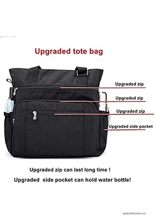 Multi Pocket Nylon Totes Handbag Large Shoulder Bag Travel Purse Bags For Women