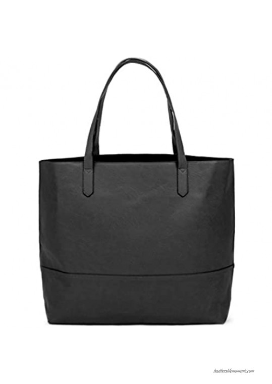 Overbrooke Large Vegan Leather Tote - Womens Slouchy Shoulder Bag with Open Top
