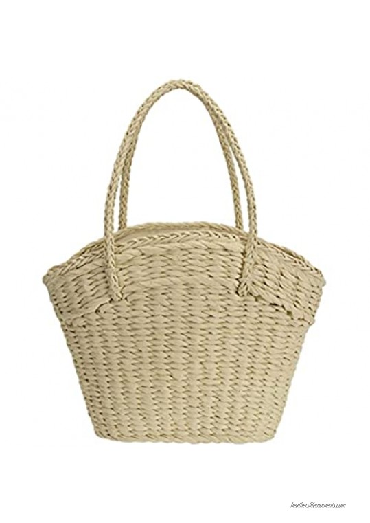 So'each Women's Handbag Wicker Woven Rattan Straw Tote Bag Basket Shoulder Bag