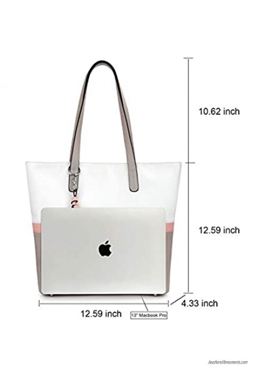 Soft Faux Leather Tote for Women with Large Zipper Compartment