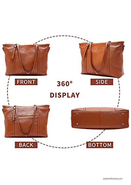 TOMCHAN Women's Genuine Leather Handbags Shoulder Tote Handle Satchel Large Crossbody Hobo Bags