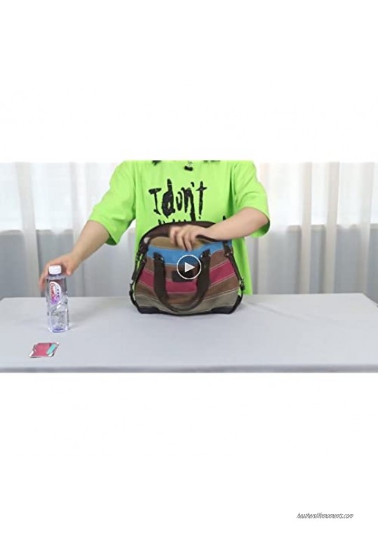 Top Handle Handbags for Women Multi-Color Strip Satchel Crossbody Purses Canvas Tote Bags with Adjustable Strap Casual Hobo