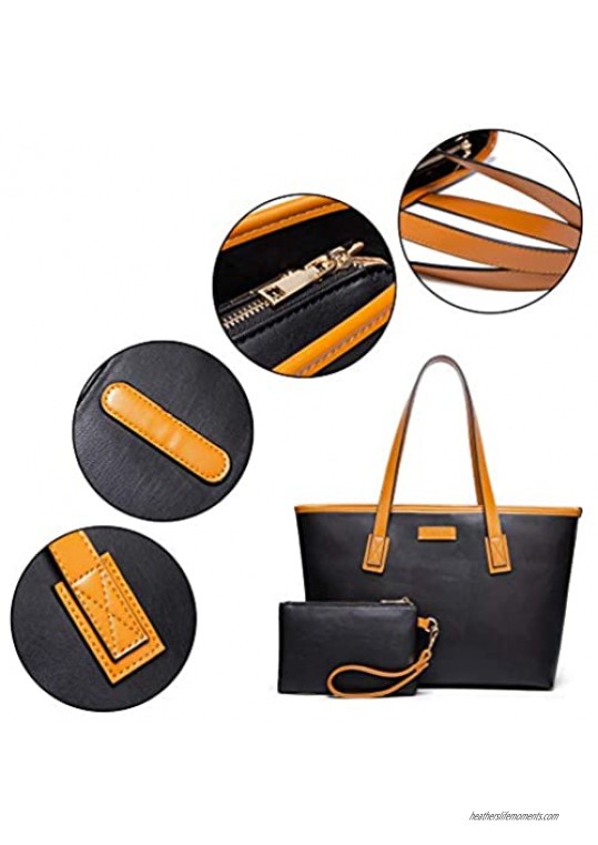 Women Purses and Handbags Fashion Tote Large Shoulder Bag Top Handle Satchel Purse Set 2pcs