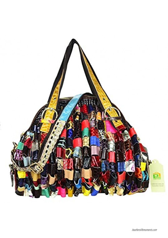 Women’s Multicolor Bag Designer Purse Bohemian Large Tote Patchwork Colorful Summer Bag -Sibalasi
