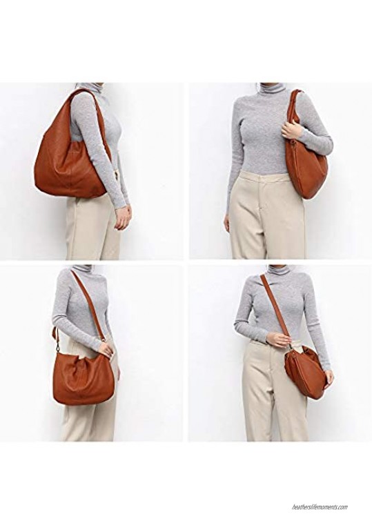 Women's Shoulder Handbag STEPHIECATH Genuine Leather Large Slouch Hobo Handmade Tote Vintage Snap Bag