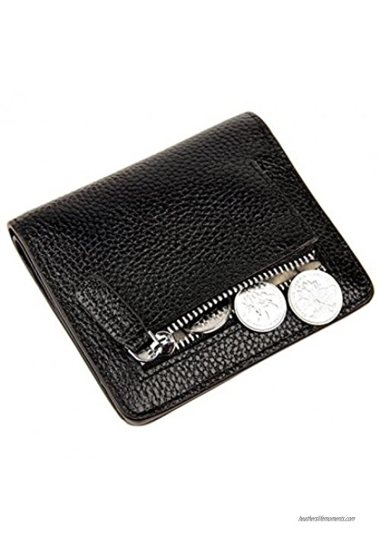 AINIMOER Small Leather Wallet for Women Ladies Credit Card Holder RFID Blocking Women's Mini Bifold Pocket Purse