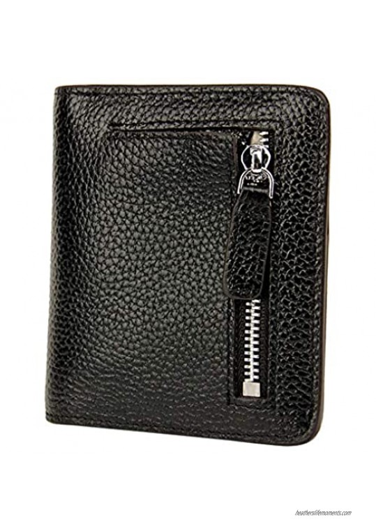 AINIMOER Small Leather Wallet for Women  Ladies Credit Card Holder RFID Blocking Women's Mini Bifold Pocket Purse