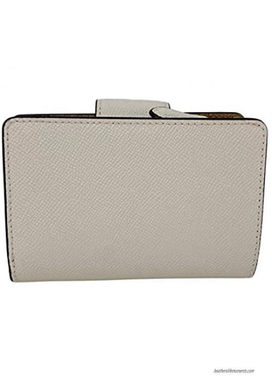 Coach Crossgrain Leather Medium Corner Zip Wallet Chalk Style No. 6390