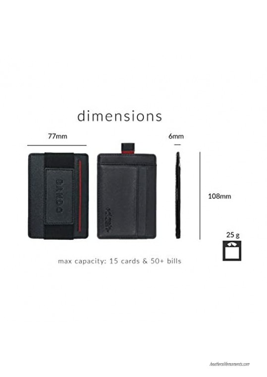 DASH BANDO SLIM UTILITY WALLET - Minimalist Front Pocket RFID Blocking Leather Wallets for Men Women