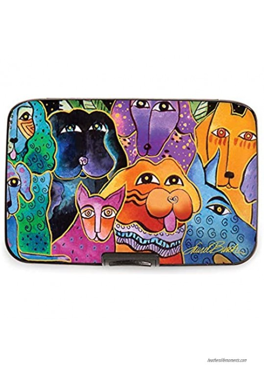 Fig Design Group Armored Wallet RFID Secure Data Theft Protection Credit Card Case (Laurel Burch Dogs)