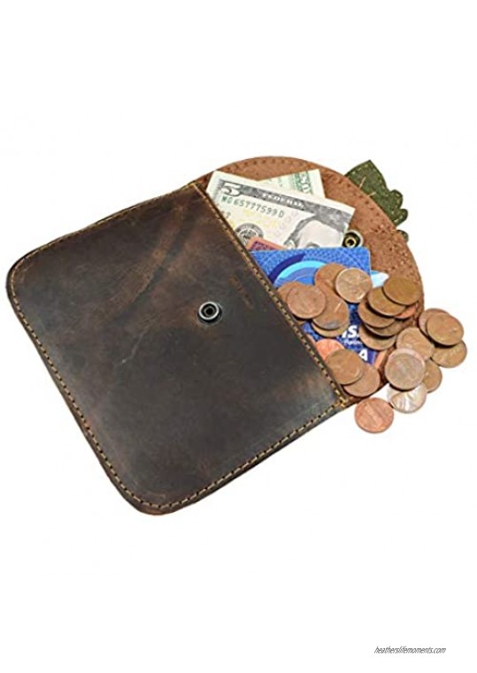 Hide & Drink Leather Leaves Card Wallet / Pouch / Coin & Cash Organizer / Cable Holder / Phone Case / Accessories Handmade Includes 101 Year Warranty :: Bourbon Brown