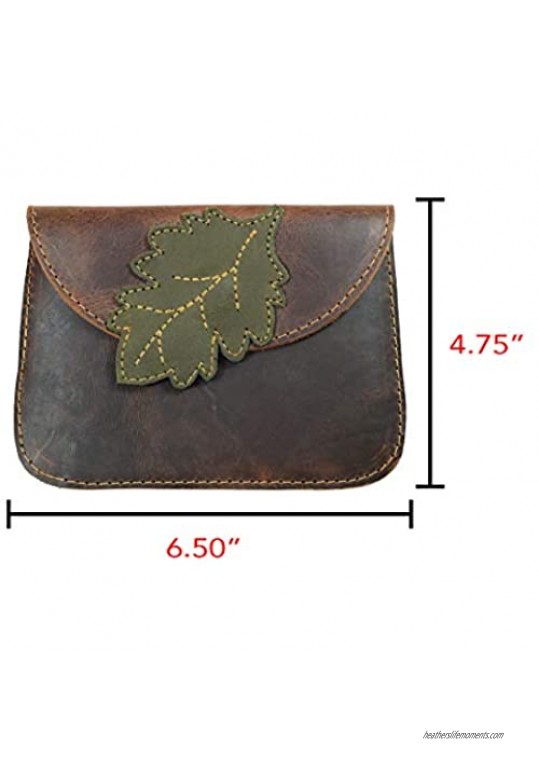 Hide & Drink Leather Leaves Card Wallet / Pouch / Coin & Cash Organizer / Cable Holder / Phone Case / Accessories Handmade Includes 101 Year Warranty :: Bourbon Brown