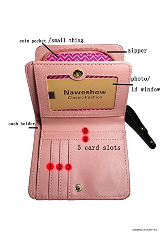Nawoshow Women Cute Cat Wallet Coin Purse Bifold Wallet Clutch Bag