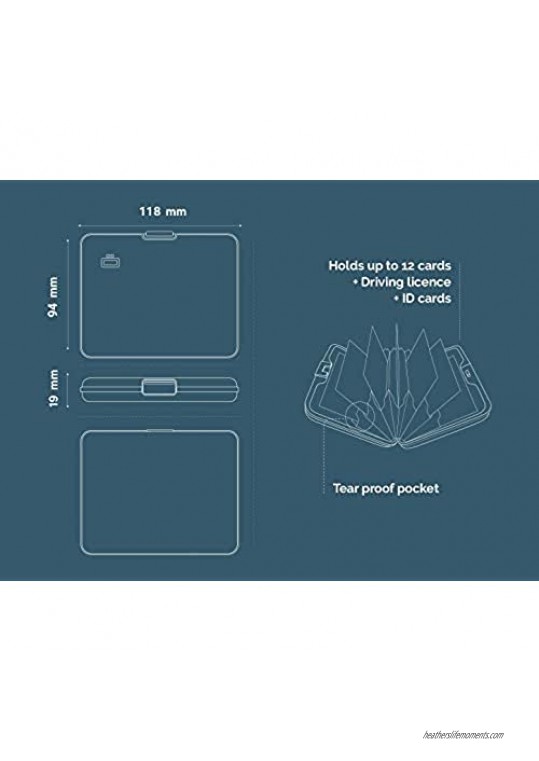 Ögon Designs - Big Stockholm Aluminum Wallet - RFID Blocking Card Holder - Up to 10 Cards and Banknotes (Navy Blue)