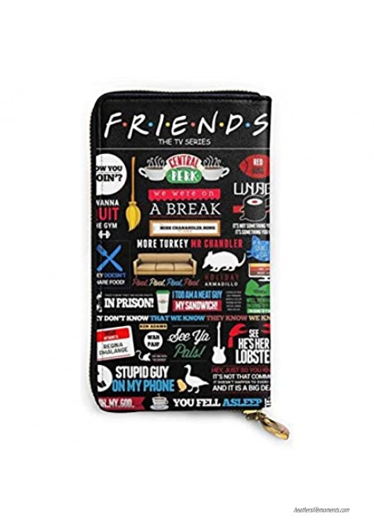 Qbeir Friends Tv Show Leather Zipper Wallet Clutch  Can Accommodate Credit Cards  Cash  Documents  Etc. DIY Custom Wallet  Fashion Credit Card Case