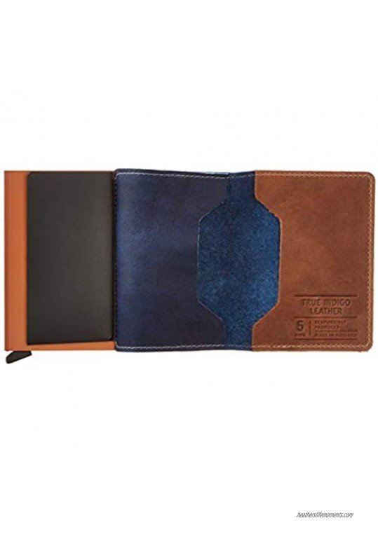 Secrid Slim Wallet Genuine Leather Indigo 5 RFID Card Case Max 12 Cards
