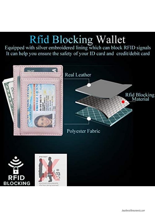 Small RFID Blocking Minimalist Credit Card Holder Pocket Wallets for Men Women
