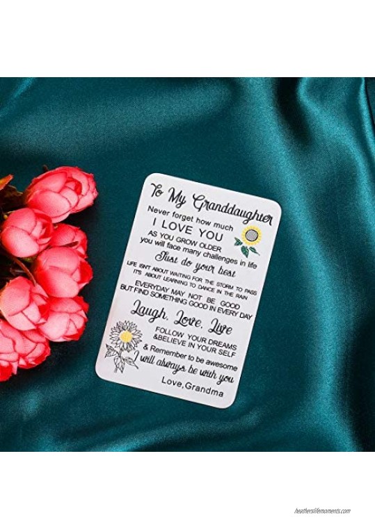To My Granddaughter Gifts from Grandma Grandmother Granddaughter Wallet Card Insert Birthday Christmas Valentine Come of Age Graduation Gifts for Her Girls Granddaughter I Love You from Nana Mimi