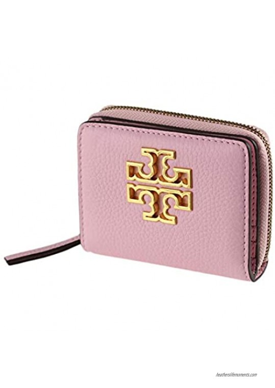 Tory Burch (67307) Britten Mini Zip Card Coin Leather Wallet (Surprise Lily)