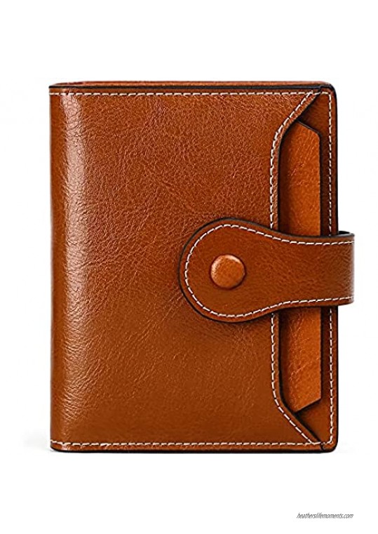 Women Genuine Leather Wallet RFID Blocking Small Wallets for Women with Zipper Coin Pocket  ID Window  Credit Card Slots  Ladies Purse Wallets Coin Purse  Elegant Gift Box (Brown)