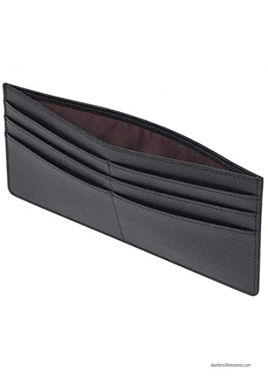 Women's Credit Card Slim Leather Wallet Zipper Pocket Purse for Clutch Bag Black