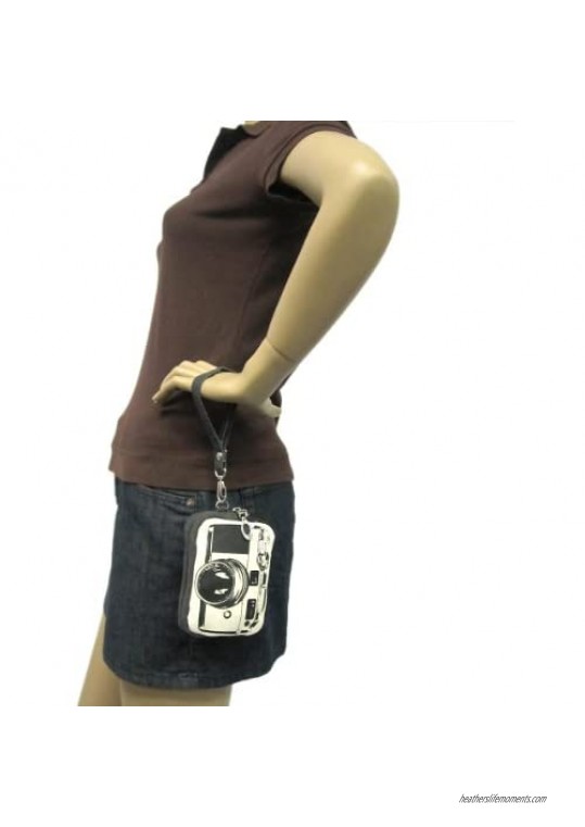 Canvas Mini Wallet Wristlet Bag with Film Camera Image