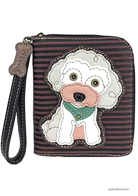 Chala Group Poodle Zip-Around Wristlet Wallet  Poodle Mom Poodle Lovers