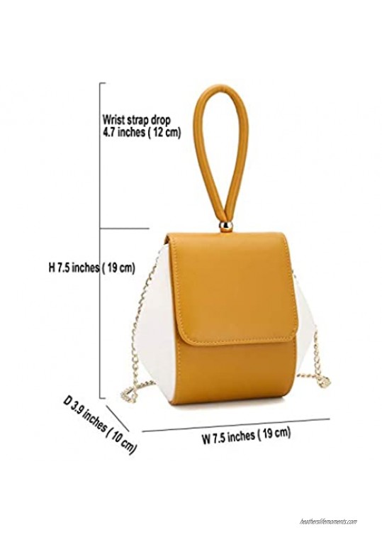Charming Tailor Small PU Flap Handbag for Women Wristlet Clutch Single Handle Purse