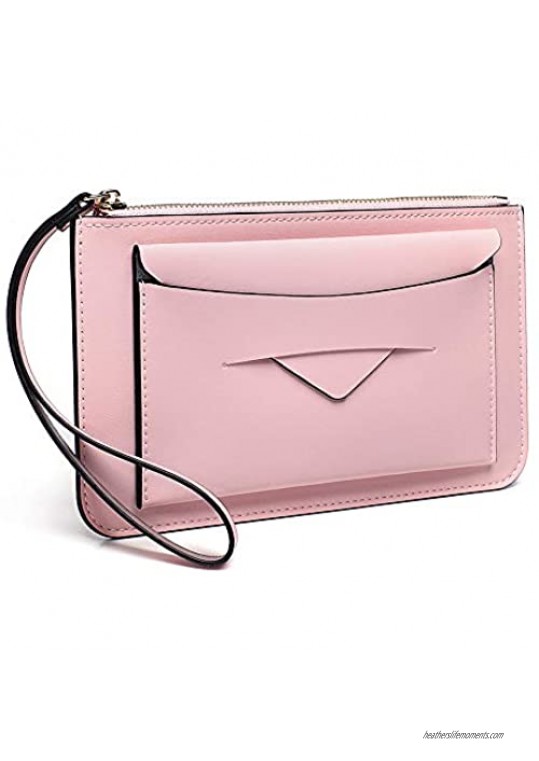 Clutch Purses for Women Wristlet Wallet Female Zipper Bag Cellphone Coin Cash Ladies Leather