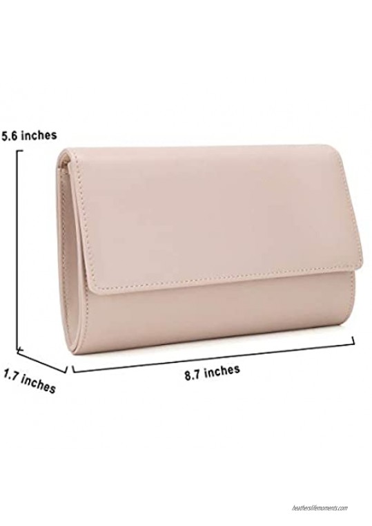iXebella PU Clutch Bag for Women Versatile Flap Wristlet Envelope Purse