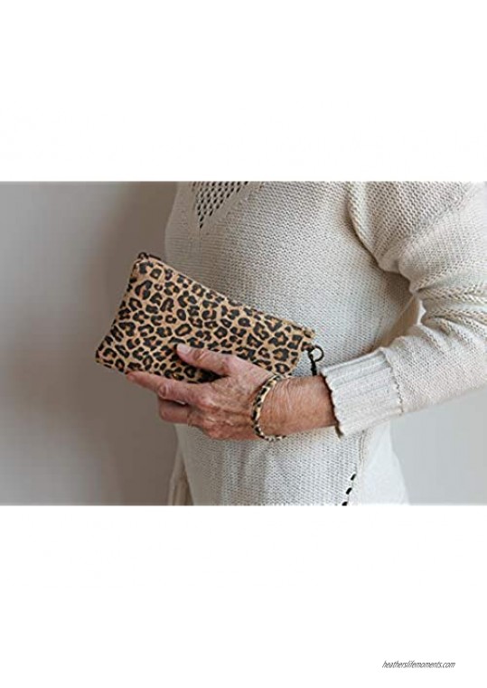 Leopard Print Wristlet – Cork Leather Vegan Purse by Lindo Cork