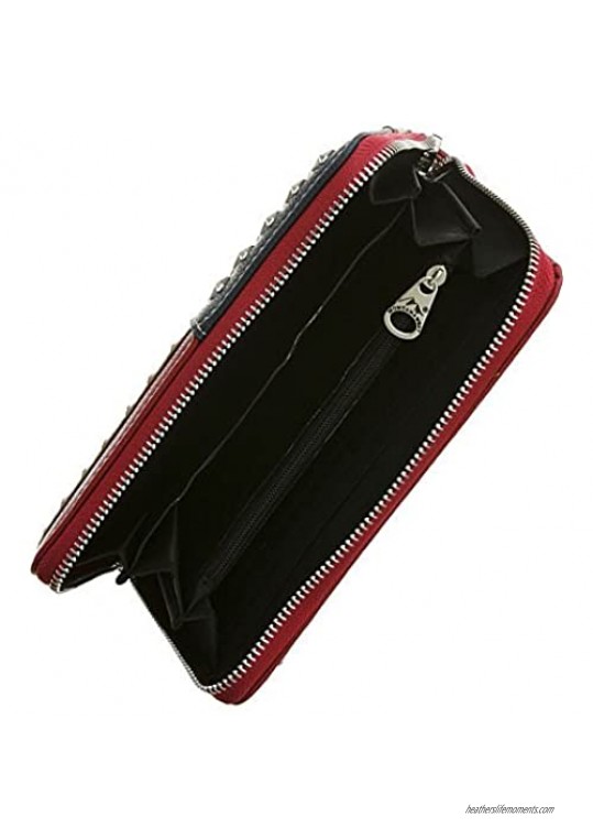 Montana West Studded American Flag Red Zip-Around Wristlet Wallet