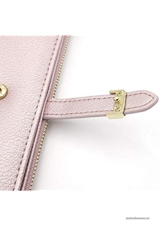 Wallet for Women Long wristlet Wallets Bifold Clutch Zipper Coin Purse Handbag