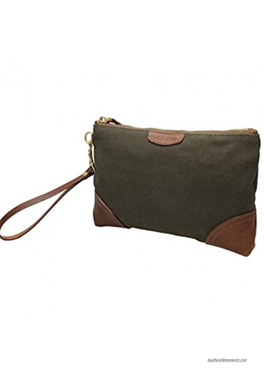 Womens Canvas Wristlet Bag Large Wallet Clutch Purse Handbag a805