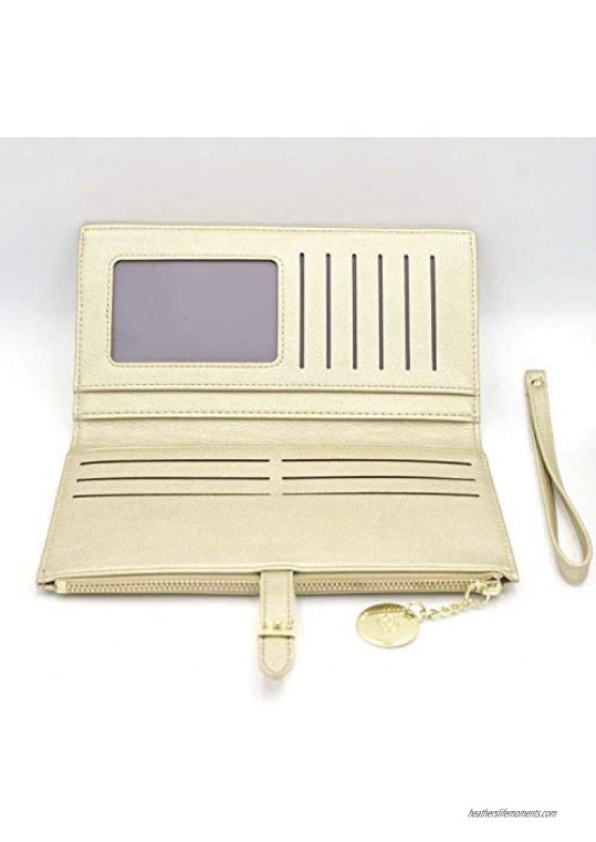 Womens Wallet Slim Long Wristlet Zipper Pendant Clutch Handbag Cellphone Pocket