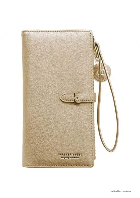 Womens Wallet Slim Long Wristlet Zipper Pendant Clutch Handbag Cellphone Pocket
