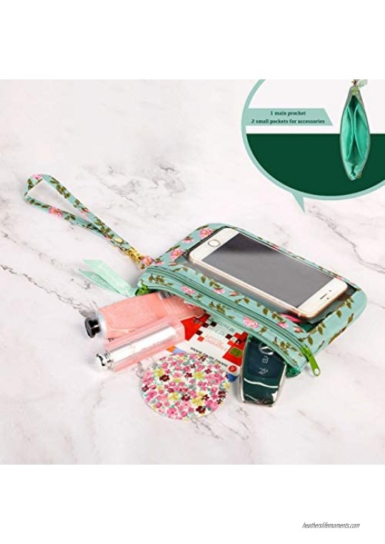 Women's Wristlet Wallet with Phone Holder Sophinique Universal Smartphone Wristlet Purse with Clear View Window Touch Screen