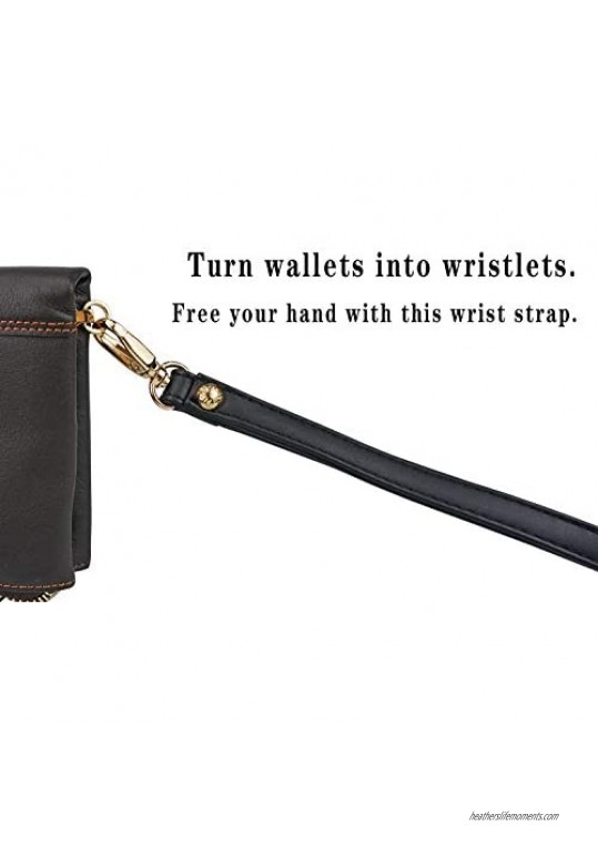 Wristlet Strap for Wallets Clutches Keys Phone Case ID Badge Holder Leather Replacement Wrist Strap