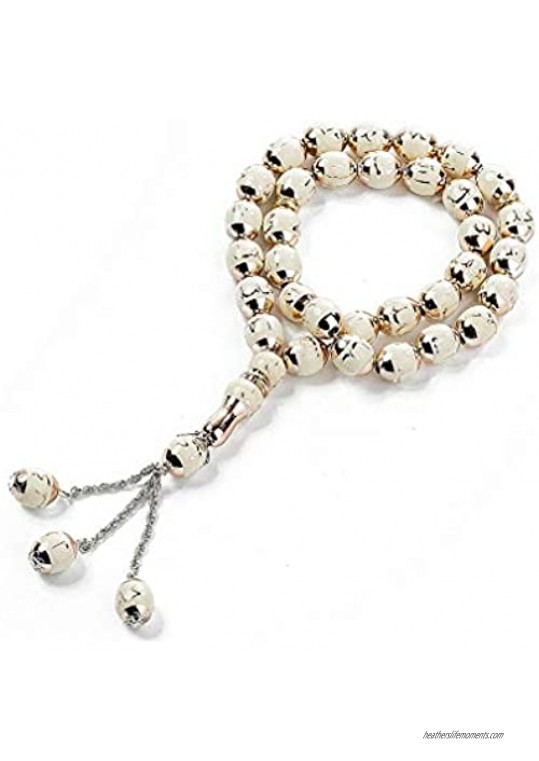 Barsly 33 Beads Muslim Prayer 12 mm Round Beads Allah Rosary Prayer Beads Muslim
