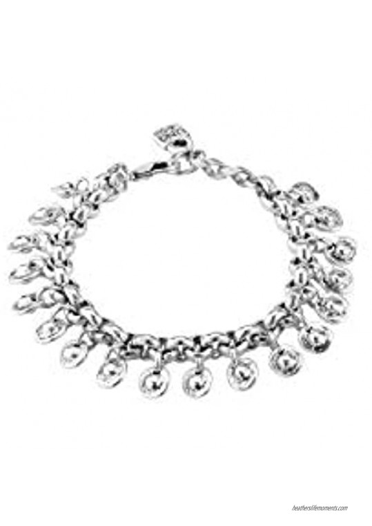 Bracelet in metal clad with silver composed of charms.