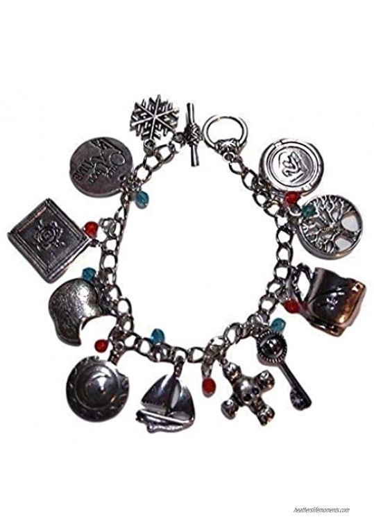 EC Trading Once Upon A Time TV Series (11 Themed Charms) Silvertone Charm Bracelet