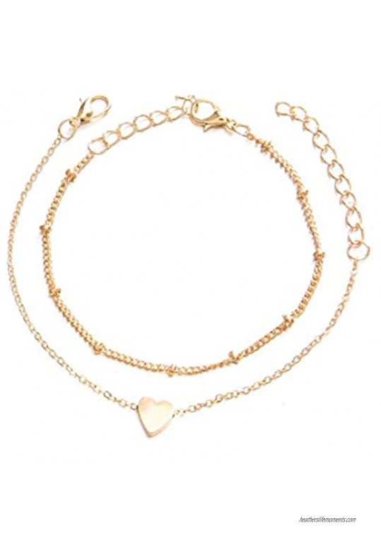 Gold and Silver Tone Heart Bracelet Dainty Delicate Bracelet Love Bracelet Bracelets for Women Stacking Bracelet Minimalist Bracelet