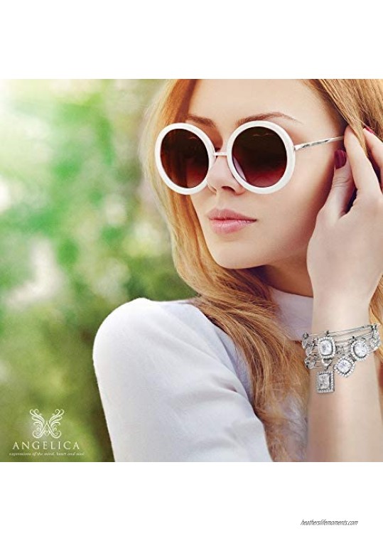 Jewelry Affairs Stipple Finish Brass Chinese Love Angelica Bangle Bracelet 7.25