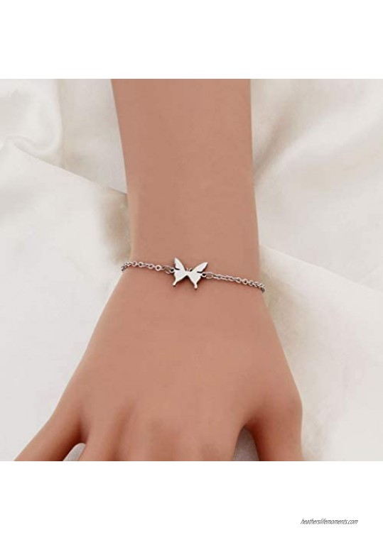 WUSUANED Butterfly Bracelet Necklace Fashion Jewelry Gift for Women Girls