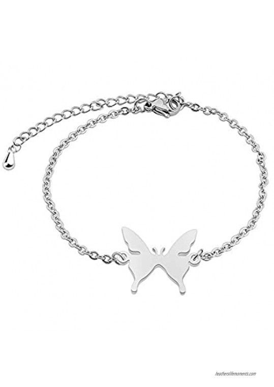 WUSUANED Butterfly Bracelet Necklace Fashion Jewelry Gift for Women Girls